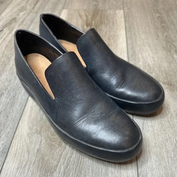 FEIT Shoes Feit Navy Leather Slip On Loafers Handmade Goodyear
